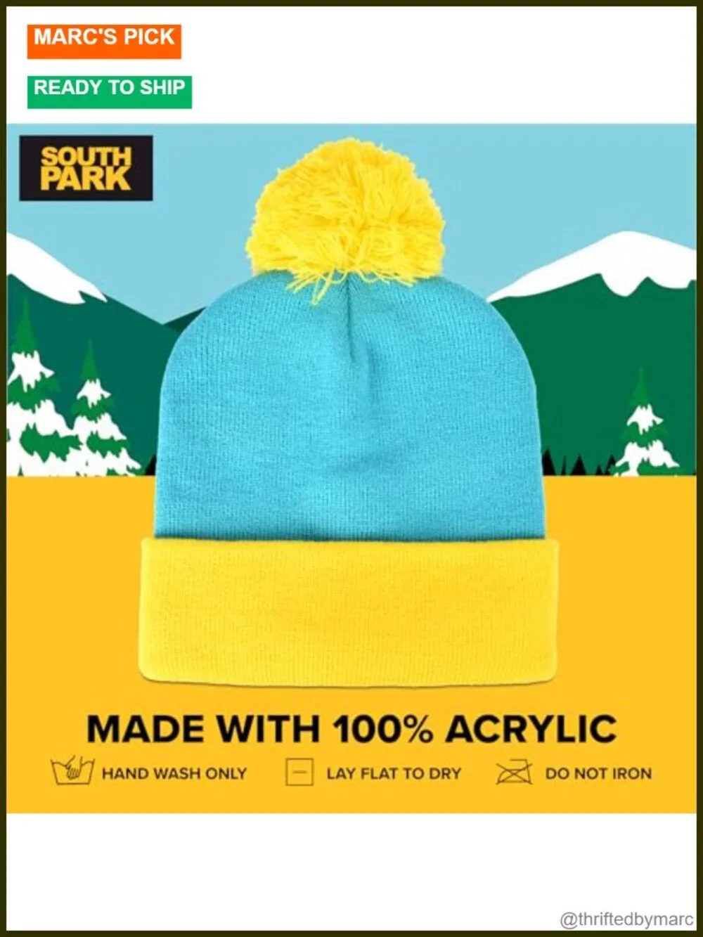 South Park Character Cosplay Beanie Hat, Kenny McCormick Design, One Size Adult